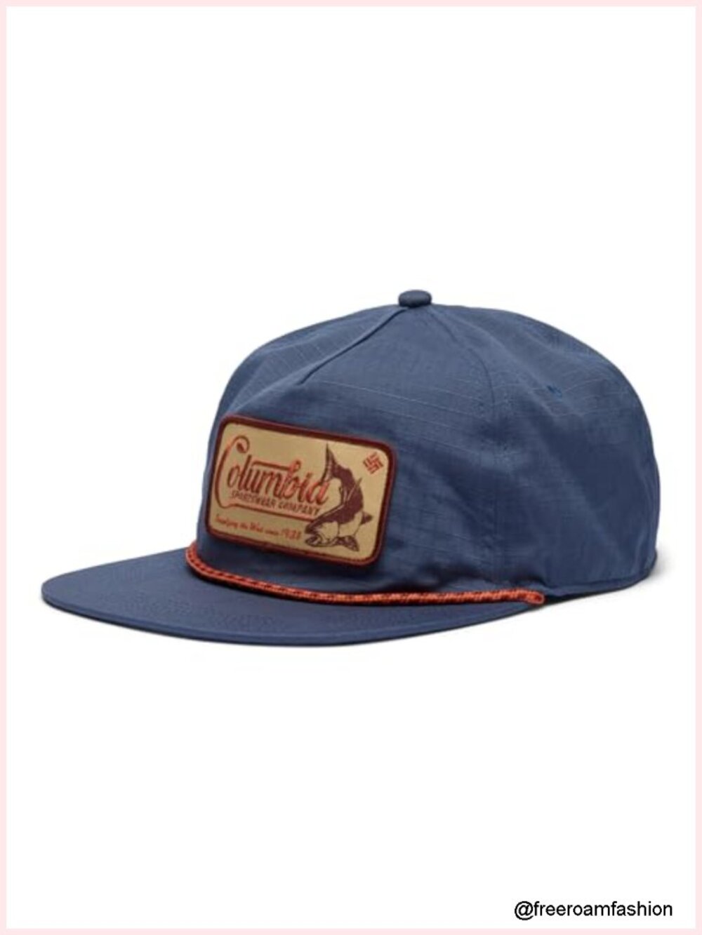 Vintage 5-Panel Snapback Hat Flat Bill Adjustable Cotton